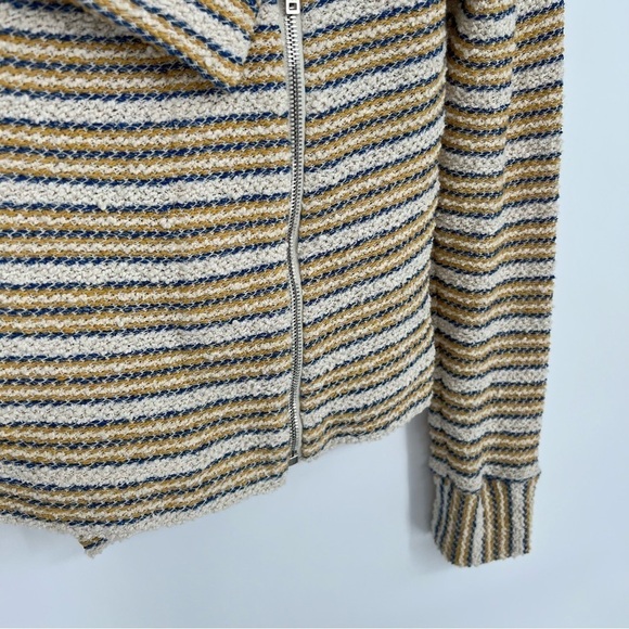 IRO Vana Stripe Knit Off Shoulder Shawl Collar Asymmetric Zip Up Jacket 36 Small - Picture 6 of 14